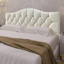 Ver imagem 1 de Cabeceira Cama Casal Botões Provençal Areia Suede com Pés 120cm Altura Rbl