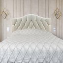 Ver imagem 3 de Cabeceira Cama Casal Botões Provençal Areia Suede com Pés 120cm Altura Rbl