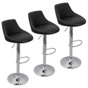 Ver imagem 1 de Kit 3 Banquetas Milano Carmel Estofada Giratória C/ Regulagem - Preto