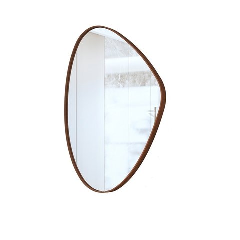 Espelho Orgânico Alamanda Decorativo Tendência sem Forma G:castanho