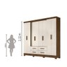 Guarda Roupas Casal 8 Portas 4 Gavetas San Lorenzo Castanho/Off White Moval - 5