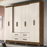 Guarda Roupas Casal 8 Portas 4 Gavetas San Lorenzo Castanho/Off White Moval - 1