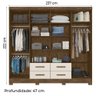 Guarda Roupas Casal 8 Portas 4 Gavetas San Lorenzo Castanho/Off White Moval - 3