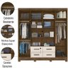 Guarda Roupas Casal 8 Portas 4 Gavetas San Lorenzo Castanho/Off White Moval - 4