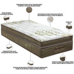 Colchão Solteiro 88x188 Espuma Viscogel D45 Molas Gold Ultra Gel Dourado Branco - Ortobom - 2