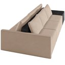 Ver imagem 7 de Sofá Ilha Modular para Sala 312cm com Puff Dublin K01 Veludo Bege e Sintético Preto - Lyam Decor
