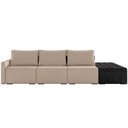 Ver imagem 3 de Sofá Ilha Modular para Sala 312cm com Puff Dublin K01 Veludo Bege e Sintético Preto - Lyam Decor
