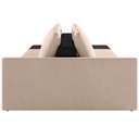Ver imagem 6 de Sofá Ilha Modular para Sala 312cm com Puff Dublin K01 Veludo Bege e Sintético Preto - Lyam Decor
