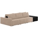 Ver imagem 1 de Sofá Ilha Modular para Sala 312cm com Puff Dublin K01 Veludo Bege e Sintético Preto - Lyam Decor