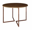 Ver imagem 1 de Mesa de Jantar Industrial Base De Ferro Cobre em V Tampo 110 Amêndoa