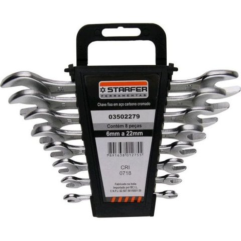 Jogo Chave Fixa Starfer 8 Peças 6 A 22mm