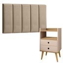 Ver imagem 2 de Cabeceira Solteiro 5 Módulos com Mesa de Cabeceira Dream Moderna para Quarto Completa
