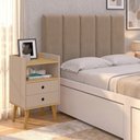 Ver imagem 1 de Cabeceira Solteiro 5 Módulos com Mesa de Cabeceira Dream Moderna para Quarto Completa