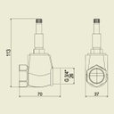 Ver imagem 3 de Base para Registro de Pressão 1416 3/4 Acionamento 1/4 de Volta Meber Metais