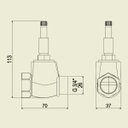 Ver imagem 3 de Base para Registro de Pressão 1416 3/4 Acionamento 1/4 de Volta Meber Metais Cobre