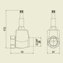Ver imagem 3 de Base para Registro de Pressão 1416 3/4 Acionamento 1/4 de Volta Meber Metais Cobre
