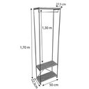 Ver imagem 5 de Arara Armário Modular Industrial Slim de Ferro e Madeira Nozes e Preto