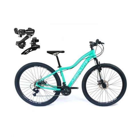 Bicicleta Feminina Aro 29 Absolute Hera 24V Alumínio Câmbios Shimano Freio a Disco Verde 17
