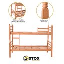 Ver imagem 3 de Beliche Reforçada 100% em Madeira Maciça Cor Verniz Natural