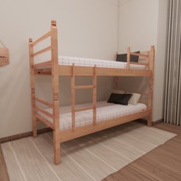 Beliche Reforçada 100% em Madeira Maciça Cor Verniz Natural - 1