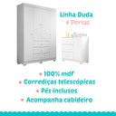 Ver imagem 7 de Cômoda Infantil com Guarda Roupa 4 Portas Ambiente Duda Branco Brilho – Phoenix Baby