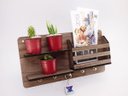 Ver imagem 3 de Porta Chaves Carta e Organizador Decorativo Ripas Madeirado Claro mdf 6mm
