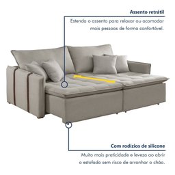 Sofá Cama em Madeira Eucalipto 180cm Detroid Yescasa - 4