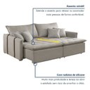Ver imagem 4 de Sofá Cama em Madeira Eucalipto 180cm Detroid Yescasa