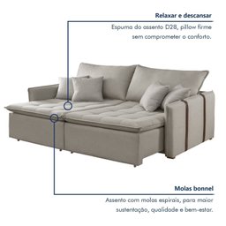 Sofá Cama em Madeira Eucalipto 180cm Detroid Yescasa - 7