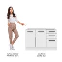 Ver imagem 6 de Balcão de Pia Cozinha 2 Portas e 3 Gavetas Branco Agata Madesa