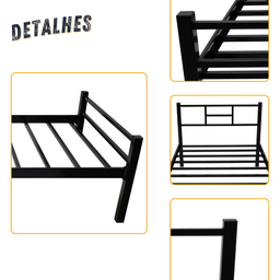 Cama Solteiro em Aço Tubular Reforçada Qualidade Resistente até 150 Kg Itagold - 5