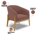 Ver imagem 6 de Kit 02 Poltronas Stella Veludo Rosê Base Madeira Castanho - D’Rossi