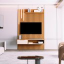 Ver imagem 3 de Rack e Painel Ripado com 1 Gaveta e Led Tsuru Nature Pérola