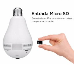 Câmera Lâmpada Espia Panoramica com Alta Definição 360 Wifi Seguraca Ip Vr V380 - 4