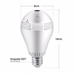 Câmera Lâmpada Espia Panoramica com Alta Definição 360 Wifi Seguraca Ip Vr V380 - 3