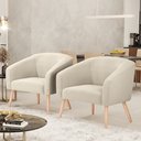 Ver imagem 2 de Poltrona Decorativa Pé Palito Natural Kit 2 Stella Bouclê D03 - D'Rossi