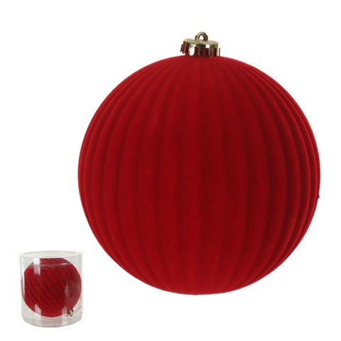 Bola Decorada 15cm Vermelho Flor Arte