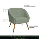 Ver imagem 3 de Poltrona Sala de Estar Mona Pés Palito Castanho Bouclê Verde Claro - Casaepoltrona