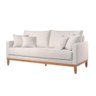 Sofá Living Dds 190cm em Madeira com Almofada Due Decor Bege - 4