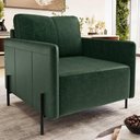 Ver imagem 2 de Kit 2 Poltronas Decorativa para Sala Living Pés Industrial Domani L06 Couro Verde - Lyam Decor