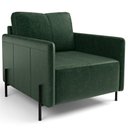 Ver imagem 5 de Kit 2 Poltronas Decorativa para Sala Living Pés Industrial Domani L06 Couro Verde - Lyam Decor