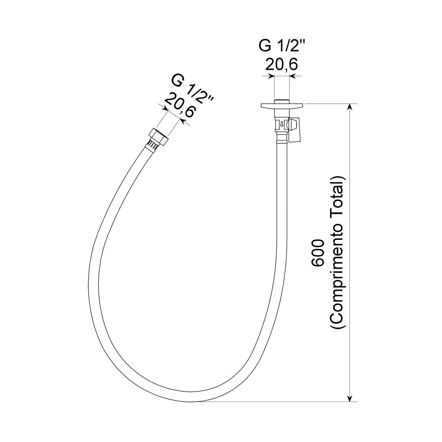 Engate Flexivel 3060 60cm com Registro - 2