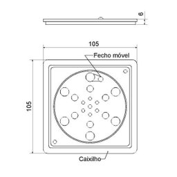 Grelha Fecho Caixilho Inox Quadrada 1410 C 10cm - 2