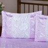Colcha Casal Cetim com Babado Envolto 3 Peças Rosas - Lilás - 2