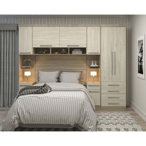 Guarda Roupa Modulado Casal 8 Portas 6 Gavetas com Cabeceira Master Luciane Moveis