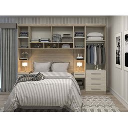 Guarda Roupa Modulado Casal 8 Portas 6 Gavetas com Cabeceira Master Luciane Moveis - 2