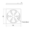 Ver imagem 2 de Grelha Fecho Inox Quadrado 2410 C 10cm Incolor Meber Metais