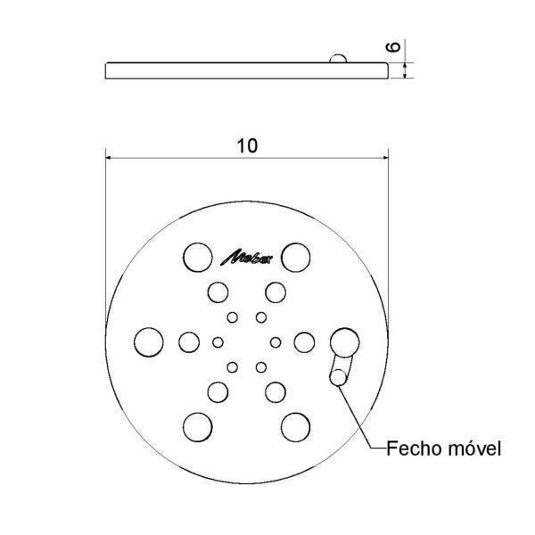 Grelha Fecho Inox Redondo 2310 C 10cm - 2