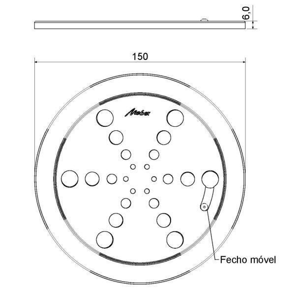 Grelha Fecho Inox Redondo 2315 C 15cm - 2