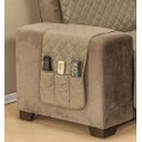 Ver imagem 2 de Protetor de Sofá Dupla Face Padrão 2 Lugares Microfibra - Cáqui/Marrom